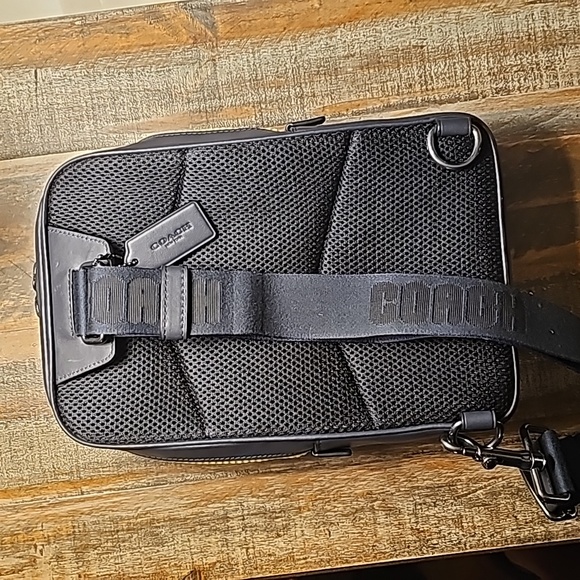 Coach Track Pack In Colorblock - All Calf Leather - Gunmetal-Lime-Green - Picture 5 of 12